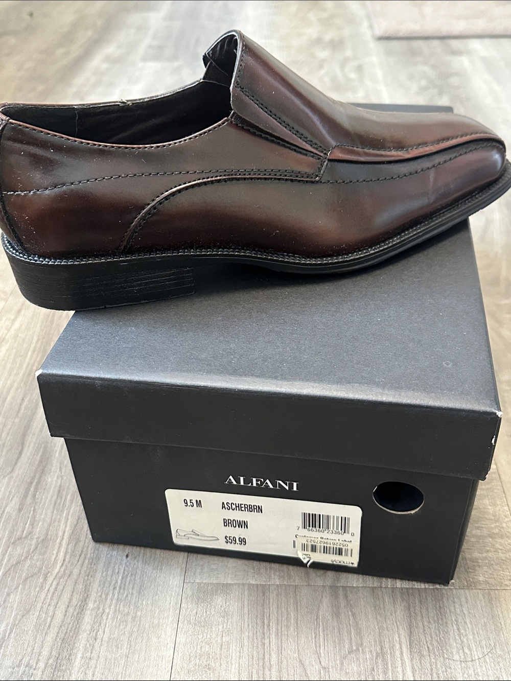 Alfani Men’s Dark Brown Ascher Slip-On Loafers Sz 9.5 NWT